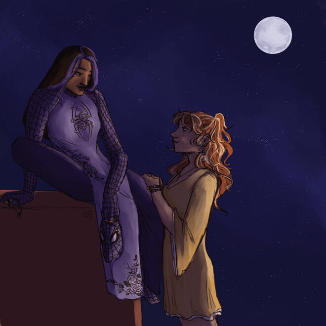 2 half bodies flat colors w/ bg - $45